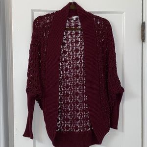 Abound maroon size small/medium crochet cardigan